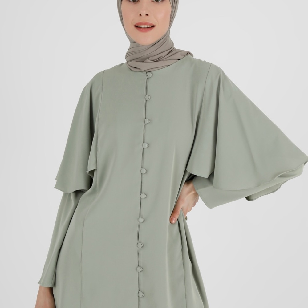 Green crew neck tunic size 4 - Picture 2 of 5